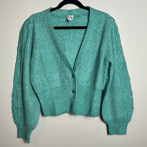 Worthington Green Chunky Crop Sweater size L - Picture 3 of 15